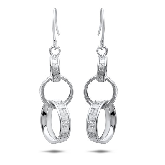 14k White Gold Glimmer Infused Dangle Earrings 14k White Gold Glimmer Infused Dangle Earrings
